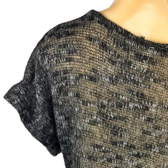 Ilook Oversized Sheer Knit Gray Hi-Low Sweater Top - Picture 4 of 8